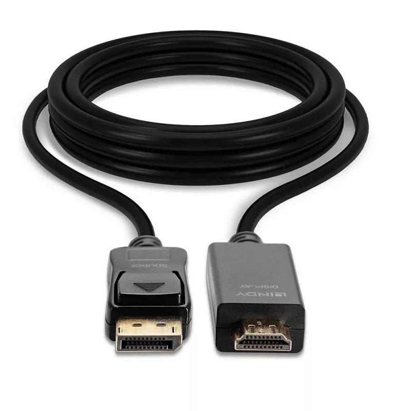 Lindy 3 m DisplayPort į HDMI 10.2 G kabelis