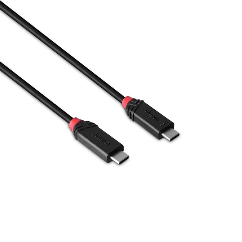 Lindy 0.5m USB4 240W Type C Laidas, Black Line, 0.5 m, USB C, USB C, USB4 Gen 3x2, 40 Gbit/s, Juoda