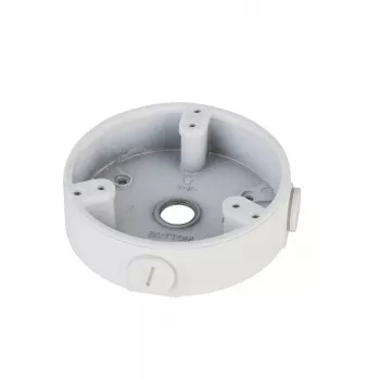 Jungiamoji dėžutė DAHUA PFA137 apsaugos kameroms, balta, 1/2 colio sriegis, Ø122 mm, aukštis 34,2 mm, maks. apkrova 1 kg