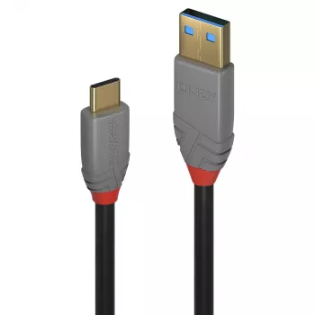 Lindy 0,5 m USB 3.2 tipo A į C laidas, 10 Gbps, 5 A, PD, Anthra Line