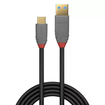 Lindy 0,5 m USB 3.2 tipo A į C laidas, 10 Gbps, 5 A, PD, Anthra Line