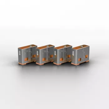 Lindy USB prievadų blokatorius (be rakto) – 10 vnt. pakuotė, oranžinė