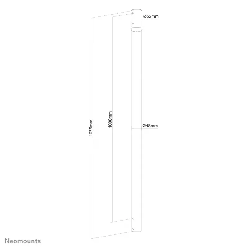 Neomounts NS-EP100BLACK Prailginimo stulpas TV lubiniam laikikliui - aukštis 107,5 cm