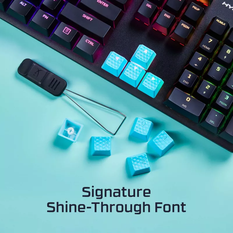 HyperX Rubber Keycaps Gaming Accessory Kit rausvos spalvos US išdėstymas, skirtas HyperX ir Cherry MX tipo jungikliams