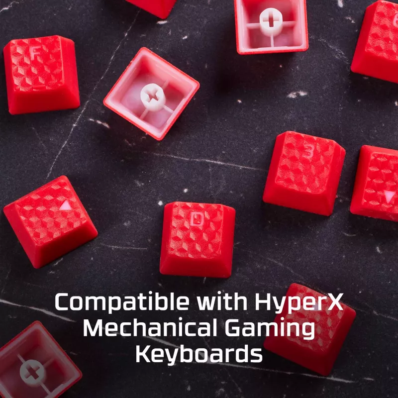 HyperX Rubber Keycaps Gaming Accessory Kit rausvos spalvos US išdėstymas, skirtas HyperX ir Cherry MX tipo jungikliams
