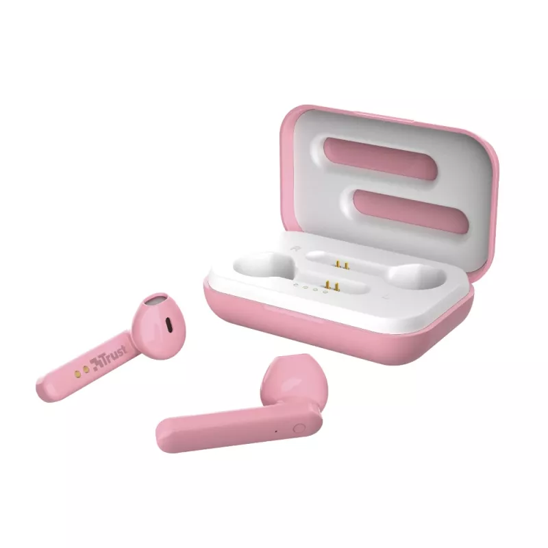 Trust Primo Headset belaidės ausinės True Wireless Stereo (TWS) į ausį, skambučiai/muzika Bluetooth, rožinės spalvos