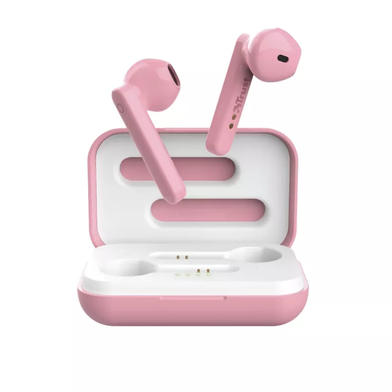 Trust Primo Headset belaidės ausinės True Wireless Stereo (TWS) į ausį, skambučiai/muzika Bluetooth, rožinės spalvos