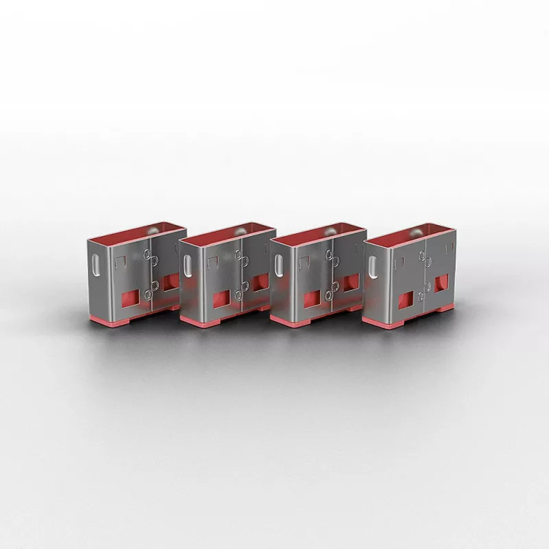 USB prievadų blokatorius Lindy USB Port Blocker, 4 vienetų rinkinys, spalvų kodas Rožinė
