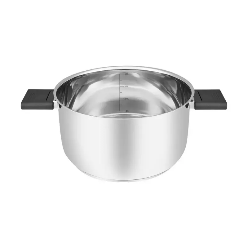 Resto Kitchenware Anser 4.4 L apvalus juodas nerūdijančio plieno puodas