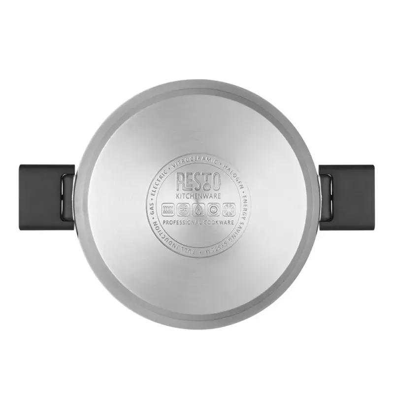 Resto Kitchenware Anser 4.4 L apvalus juodas nerūdijančio plieno puodas