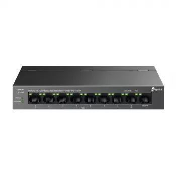 TP-Link LiteWave LS109P tinklo jungiklis nevaldomas Fast Ethernet (10/100) Power over Ethernet (PoE) juodas