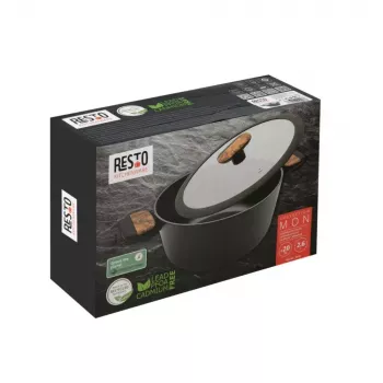 Resto Kitchenware Mon 2.6 L apvalus puodas su 4 sluoksnių PFLUON nelipnia danga