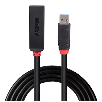 Lindy 3m USB 3.0 aktyvus ilginimo kabelis, plonas, USB 3.2 Gen 1 (3.1 Gen 1) Type-C, 5000 Mbit/s, juodas