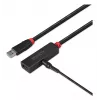Lindy 43400 USB 3.0 aktyvusis kabelio ilgintuvas Slim, USB-A kištukas–USB-A lizdas, 3 m, juodas