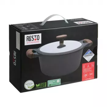 Resto Kitchenware Ran 2.4 L apvalus juodas medinis