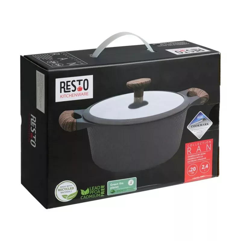 Resto Kitchenware Ran 2.4 L apvalus juodas medinis