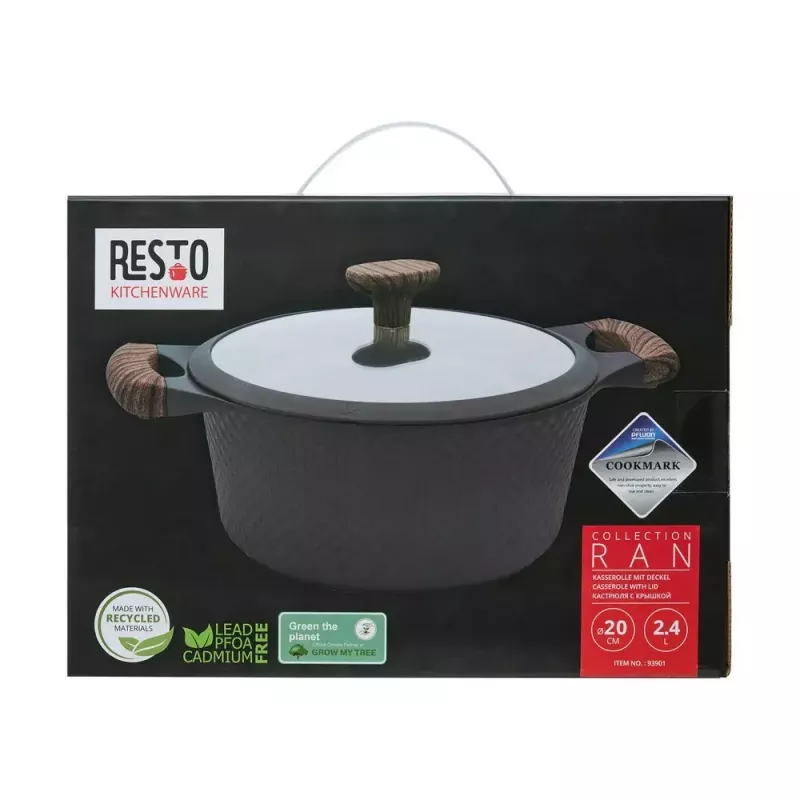 Resto Kitchenware Ran 2.4 L apvalus juodas medinis