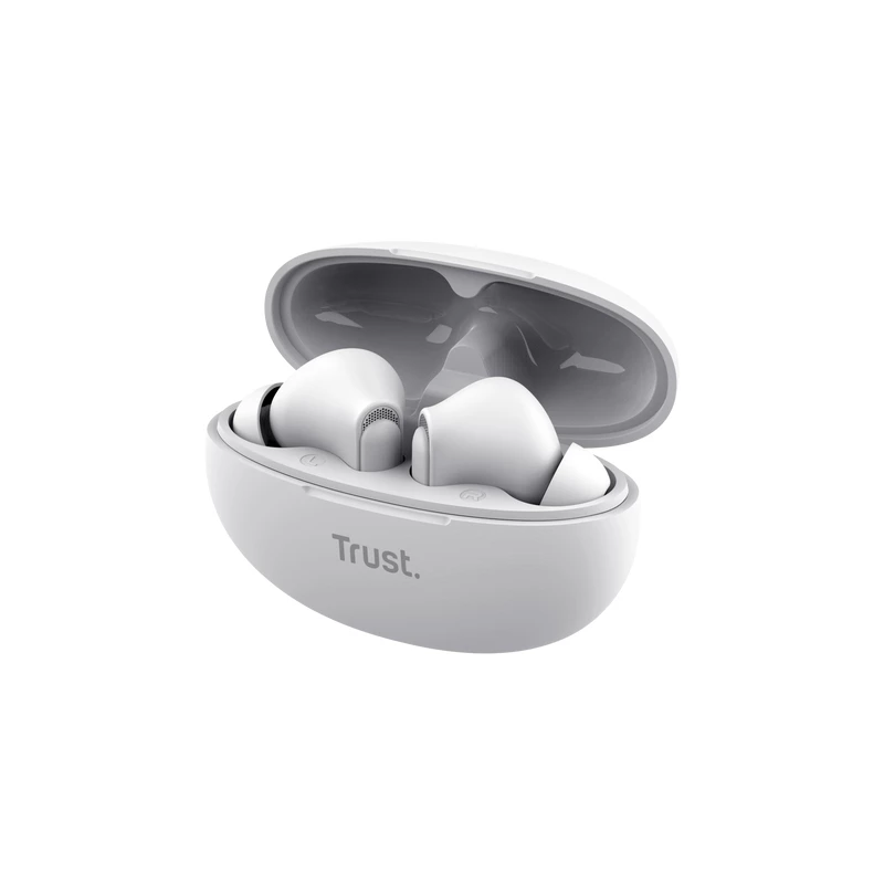 Trust Yavi belaidžiai ausinukai True Wireless Stereo (TWS) į ausį Skambučiai/Muzika USB Type-C Balti