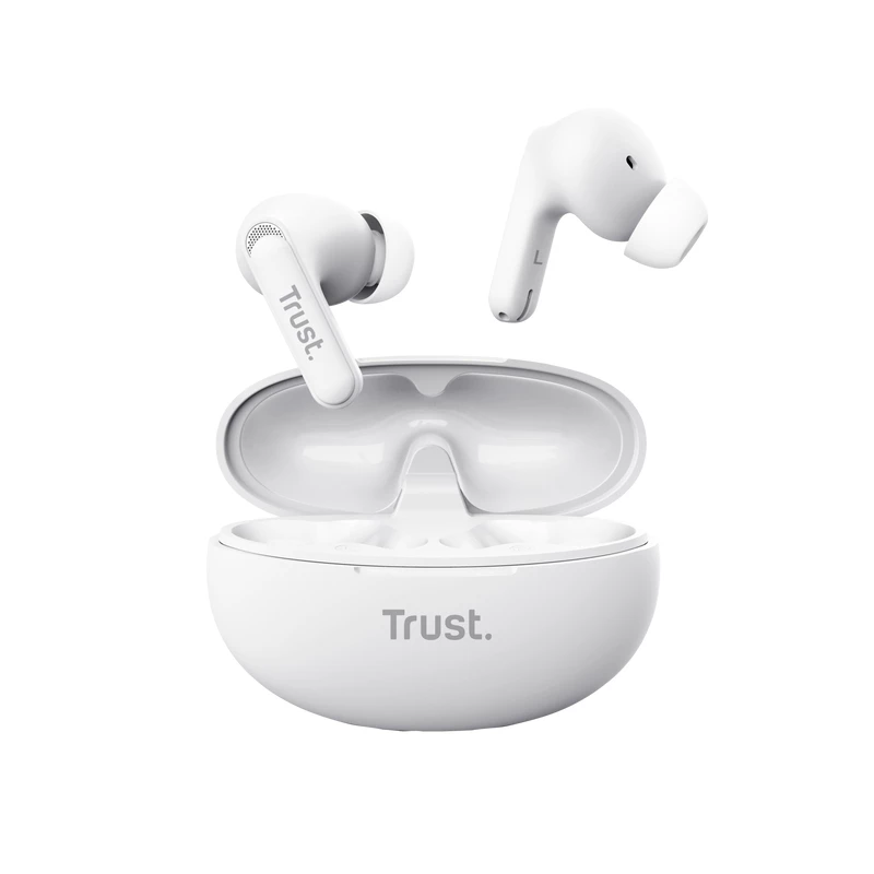 Trust Yavi belaidžiai ausinukai True Wireless Stereo (TWS) į ausį Skambučiai/Muzika USB Type-C Balti