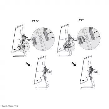 Neomounts FPMA-VESAMAC2127 iMac VESA adapteris, sidabrinis, plieninis, 15 kg, 100 x 100, 75 x 75 mm, 730 g