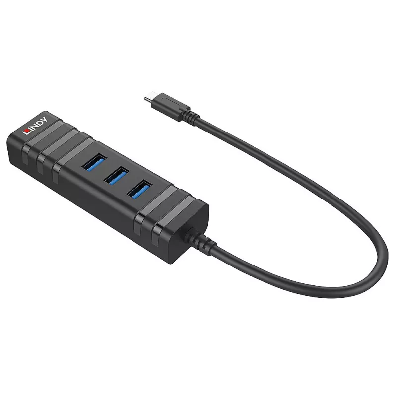 USB 3.2 HUB su Gigabit Ethernet adapteriu Lindy