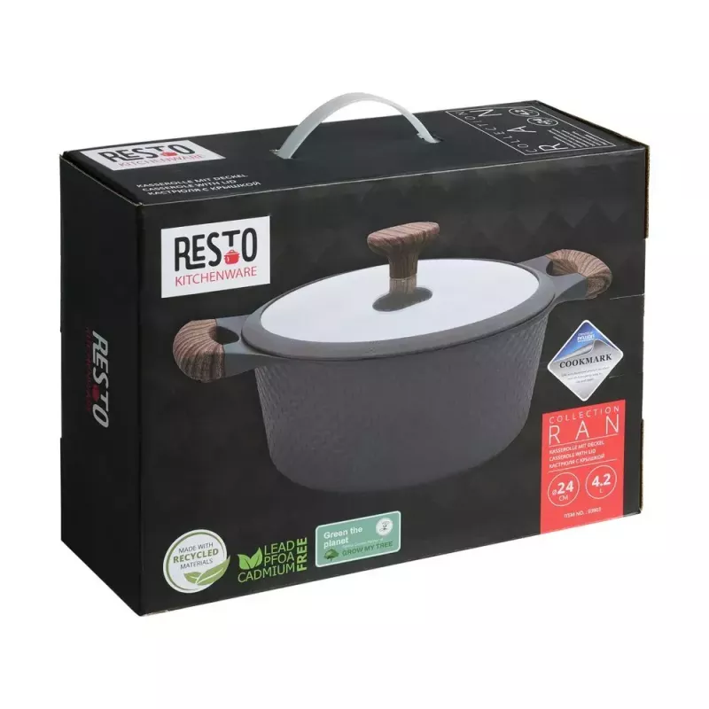 Resto Kitchenware Ran 4,2 l apvali kaštrolė, smėlio spalvos, mediena