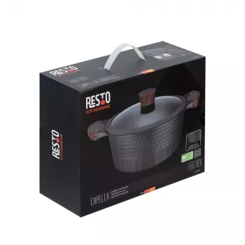 Resto Kitchenware Capella 4,6 L apvalus juodas medinis puodas