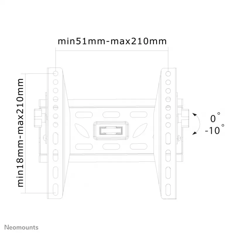 Neomounts LED-W220 TV laikiklis sieninis 22-40 colių - pakreipiamas, 101,6 cm (40 colių), 100 x 100 mm, 200 x 200 mm, 0 - 10°, Plienas, Juoda