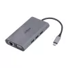 Dahua Technology 9 viename USB 3.1 Type-C į USB 3.0 + HDMI + RJ45 + VGA + SD/TF +PD dokų stotelė
