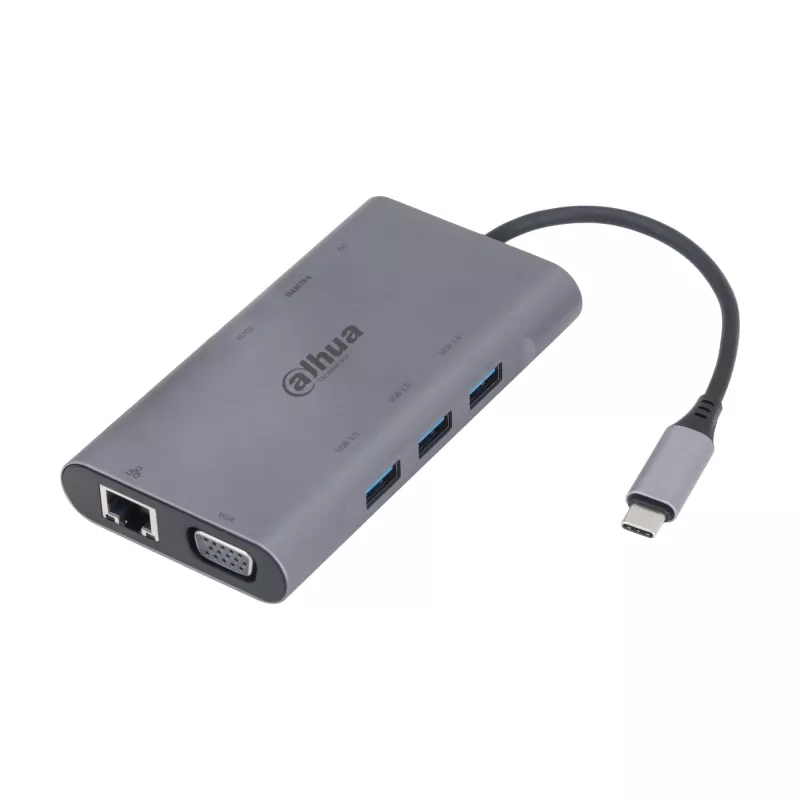 Dahua Technology 9 viename USB 3.1 Type-C į USB 3.0 + HDMI + RJ45 + VGA + SD/TF +PD dokų stotelė