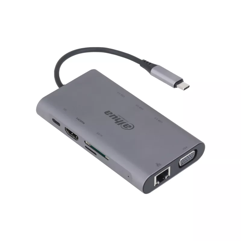 Dahua Technology 9 viename USB 3.1 Type-C į USB 3.0 + HDMI + RJ45 + VGA + SD/TF +PD dokų stotelė
