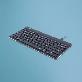 R-Go Tools ergonominė klaviatūra R-Go Compact Break, kompaktiška klaviatūra su pertraukų programine įranga, QWERTY (US), laidinė, juoda