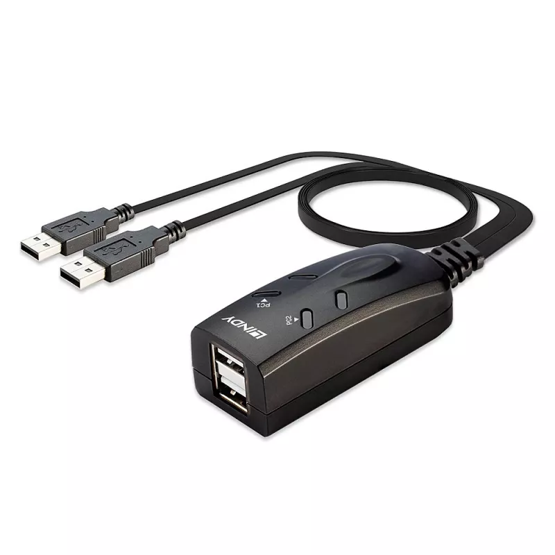 Lindy 2 prievadų USB klaviatūros ir pelės perjungiklis KM