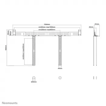 Neomounts AWL29-750BL1 laikiklis videobarui / soundbarui VESA – max 10 kg – universalus
