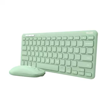 Trust Lyra klaviatūra su pele, biuro, RF belaidis + Bluetooth, QWERTY JAV anglų, žalia