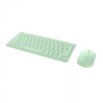 Trust Lyra klaviatūra su pele, biuro, RF belaidis + Bluetooth, QWERTY JAV anglų, žalia