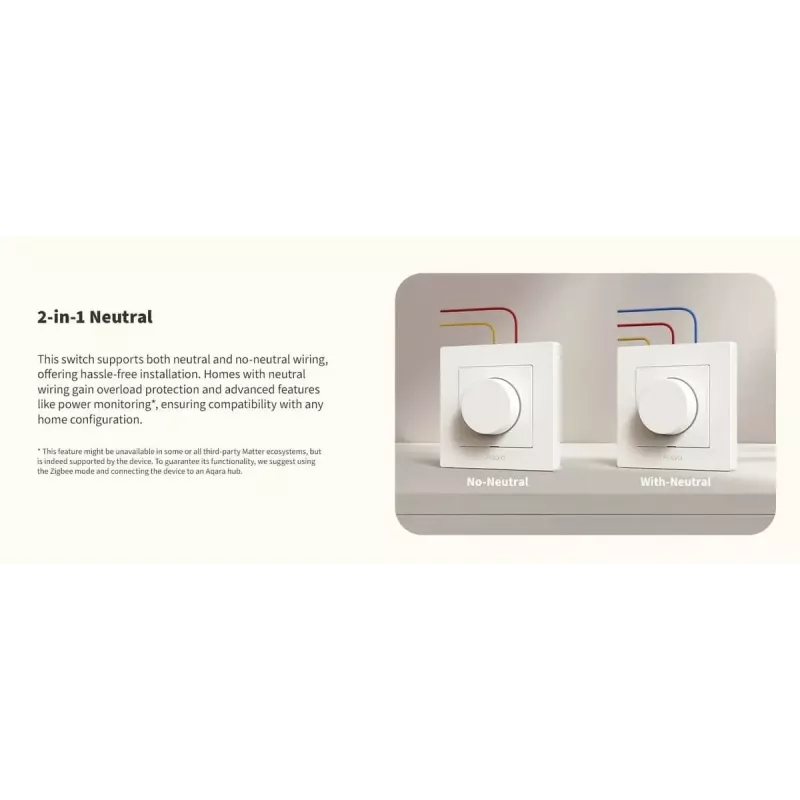 Aqara Dimmer Switch H2 EU Baltas šviesos reguliatorius Aqara KD-R01D