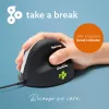 R-Go HE Break ergonominė vertikali pelė su pertraukų programine įranga, vidutinė (rankos dydis 165–185 mm), dešinei rankai, laidinė, juoda