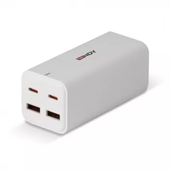 Lindy 100W 4 prievadų USB Type-A ir C GaN sieninis kroviklis, vidaus, universalus
