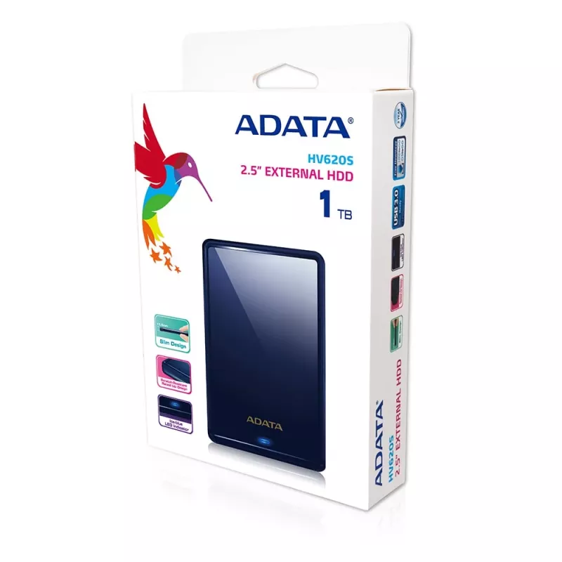 ADATA HV620S išorinis kietasis diskas 1 TB 2,5 colio Micro-USB B 3.2 Gen 1 (3.1 Gen 1) mėlynas