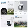 TP-Link lauko PTZ apsaugos „Wi-Fi“ kamera 3K 5MP (2880x1620), 2,4 GHz, 2 išorinės antenos, 1 Ethernet prievadas, horizontalus 360°