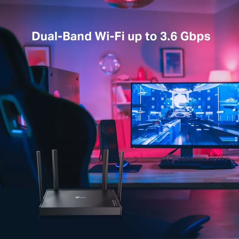 TP-Link Archer BE220 belaidis maršrutizatorius Gigabit Ethernet dviejų juostų (2,4 GHz / 5 GHz) juodas