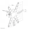 Neomounts FL40-430BL14 pilno judesio laikiklis televizoriui ant stulpo 25 kg 32-55 col.