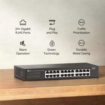 TP-Link LS1024G tinklo jungiklis Nevaldomas Gigabit Ethernet (10/100/1000) Juodas