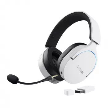 Trust GXT 491W FAYZO Ausinės Belaidės ir Laidinės Antgalvės Žaidimams USB Type-C Bluetooth Juoda, Balta