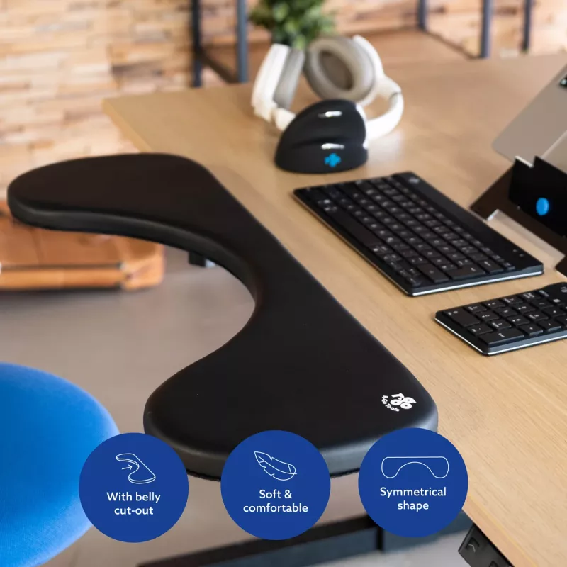 R-Go Tools R-Go porankis, ergonomiškas, simetriškas, su išpjova pilvui, minkštas putplastis, juodas