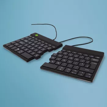 Ergonominė klaviatūra R-Go Split Break v2 su pertraukų programine įranga, išskirstyta ergonominė klaviatūra, QWERTY (JK), laidinė, juoda