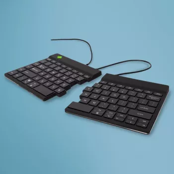 Ergonominė klaviatūra R-Go Tools Split Break v2 su pertraukų programine įranga, išskirta ergonominė klaviatūra, QWERTY (US), laidas, juoda
