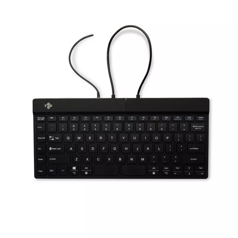 Ergonominė klaviatūra R-Go Tools Split Break v2 su pertraukų programine įranga, išskirta ergonominė klaviatūra, QWERTY (US), laidas, juoda