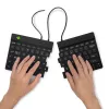 Ergonominė klaviatūra R-Go Tools Split Break v2 su pertraukų programine įranga, išskirta ergonominė klaviatūra, QWERTY (US), laidas, juoda